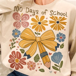 100 Days of School Coquette PNG, Boho 100 Days of School Png, Teacher 100 Days Png, Coquette Teacher Png,100 Days Shirt Design, Coquette Bow