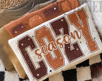 Cozy Season PNG SVG, Thanksgiving Svg, Fall Sublimation Design, Fall Svg, Autumn Svg Png, Retro Halloween Svg, Cozy Sublimation Design