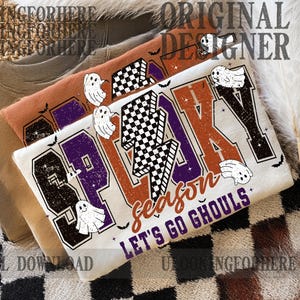 Spooky Season png, Let&#39;s go ghouls png, Halloween png, Ghost png, Spooky vibes png, Cute halloween png, Sublimation png designs