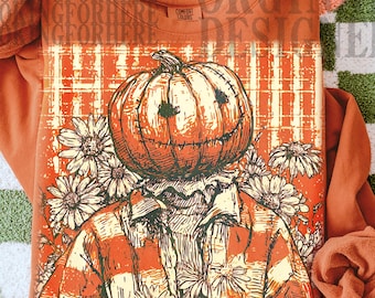 Abóbora de Halloween de terror png, Halloween de terror png, Halloween png, outono png, Estação assustadora png, camisa popular de Halloween png vintage