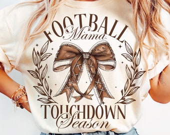 Football Mama Bow Png, Fall Coquette Bow PNG, Touchdown Season Shirt Png, Football Sport Png, Football Mom Png, Game Day Sublimation Designs