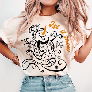 Swirly pupazzo di neve Svg, pupazzo di neve SVG, pupazzo di neve Lascia che nevichi SVG, camicia pupazzo di neve Svg, grazioso pupazzo di neve SVG, file Svg per Cricut