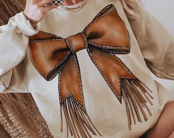 Western Cowgirl Bow png, Howdy Brown Leather Bow png, Cowhide bow png, Coquette Cowgirl aesthetic, Cowgirl Bow Clipart png, Watercolor Bow