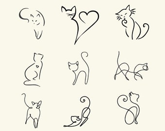 Cat Line Art,Cat Bundle SVG,cat svg,kitty svg,Cute Cat SVG files for Cricut,mom mama cat svg,Funny Cats,Cat Silhouette, crazy cat love