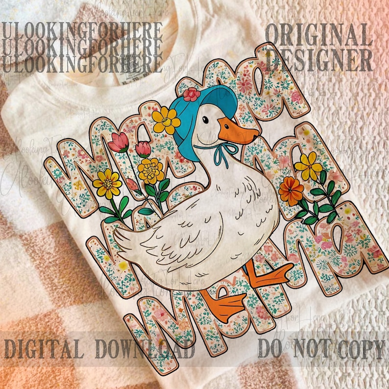 Floral Mama Goose Png, Mama Goose Png, Girly Png, Goose Png, Mother's Day Png, Floral Mama Png, Duck Png, Goose granny png, mom shirt image 2