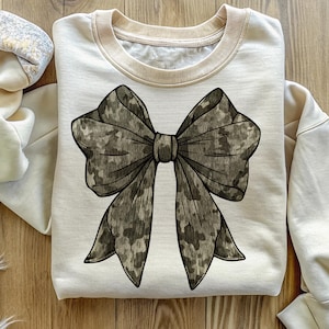 Lazo de camuflaje PNG, camuflaje de la vieja escuela, para sublimación de camisetas, tazas, matrículas, temporada de caza, lazo de coqueta para niñas