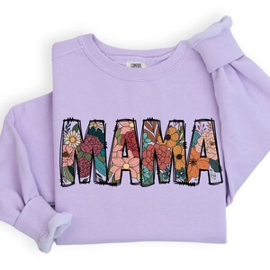 Mauve Floral Mama Crew main image 1