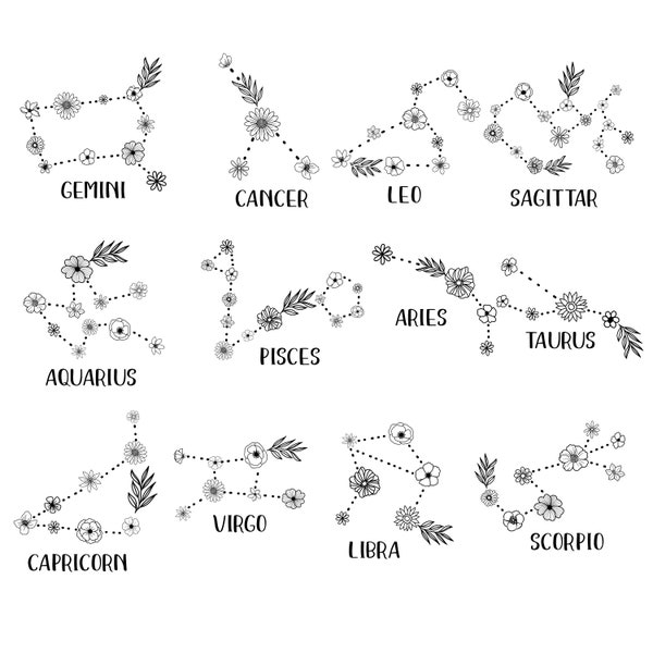 12 Zodiac Signs Bundle svg, Zodiac Signs Bundle svg, Astrology svg, Horoscope Bundle svg, Star Signs svg, eps, jpg, png