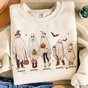 Gepersonaliseerde familie Halloween png, Halloween aangepaste png, spookachtig seizoen png, familieshirt, Halloween-familieportret, spookfamilie png