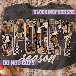 Spooky Season Floral Pumpkin Png, Halloween Shirt Design (Digital Download)