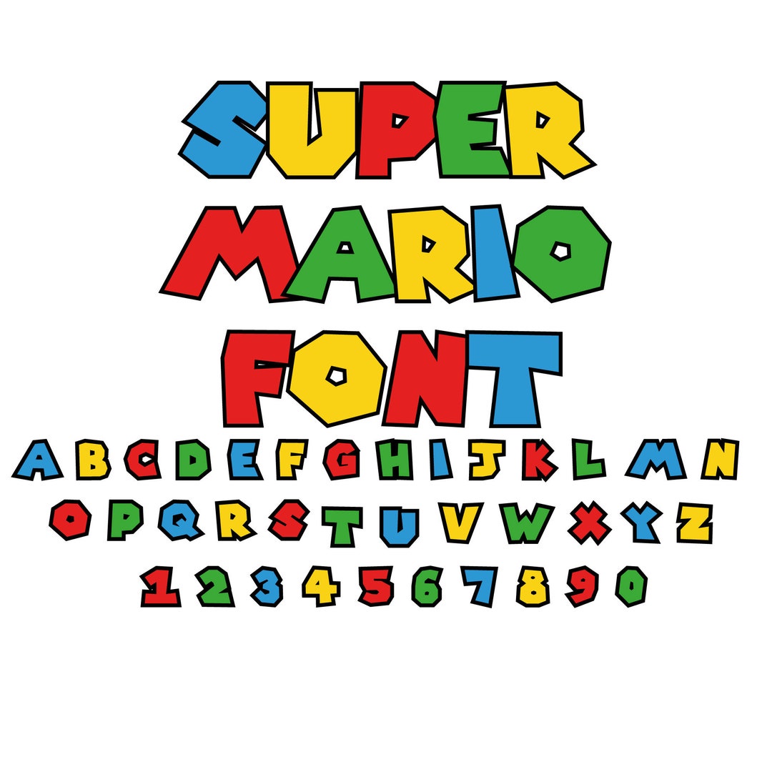 Super Mario Alphabet Super Mario Font Svg Png Cricut Etsy