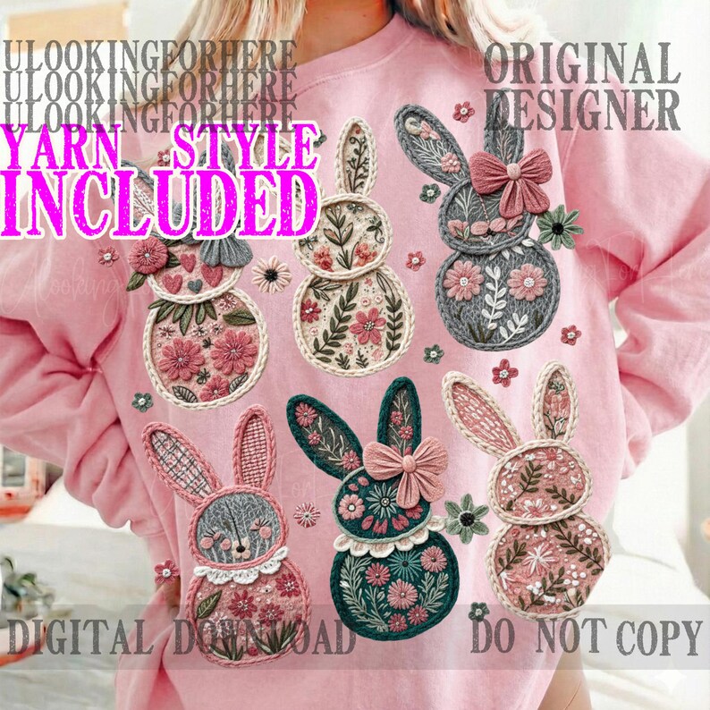 Coquette Easter Bunny Floral png, Easter Bunny png, Coquette Easter png, Retro Easter png, Girly Easter Kids Bow, Bunny png, Spring Floral image 2