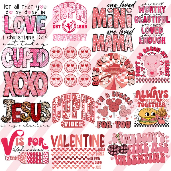 Retro Valentines PNG Bundle, Valentines Sublimation Design, Groovy Valentine Png, Love Png, Heart Png, Retro Valentine Png, Digital Download