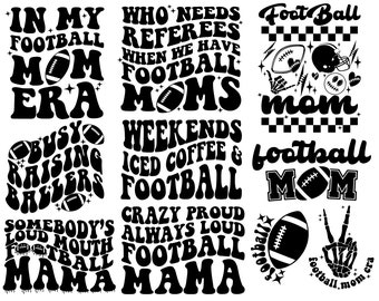 Football Mom Bundle Svg Png, Trendy football svg png, football mama Svg Png, Mama era svg png, Sport mom svg, Wavy text svg