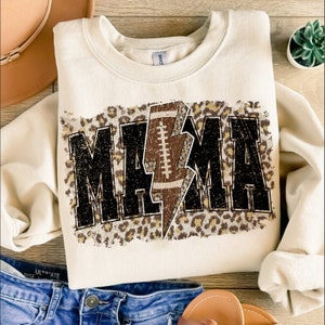 Football Mama lightning bolt Png, Touchdown Season Shirt Png, Football Leopard Png, Football Mom Png, Game Day Sublimation Designs, Leopard image 3