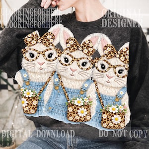 2png Leopard Easter Bunny png | Leopard Print PNG | Easter aesthetics | Girly Easter shirt design | Easter Mama, Retro Easter,Faux yarn pack