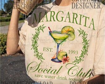 preppy Margarita Social Club PNG, Cocktail Png, Tequila Png, Social Club Png, Girls Club Bachelorette png, Summer png, cinco de mayo png