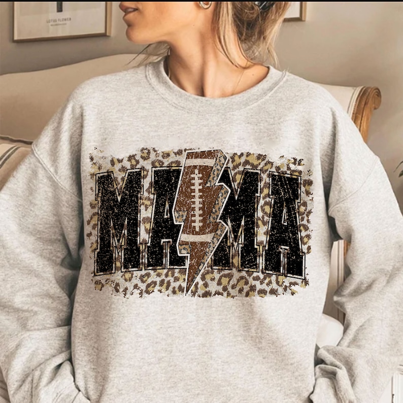 Football Mama lightning bolt Png, Touchdown Season Shirt Png, Football Leopard Png, Football Mom Png, Game Day Sublimation Designs, Leopard image 5