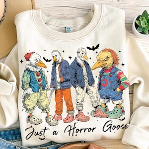 Solo un&#39;oca horror png, Clipart di un&#39;oca sciocca di Halloween, Disegno a sublimazione di un&#39;oca di Halloween, Oca divertente di Halloween png, Horror png