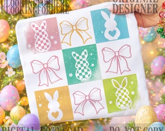Girly Easter shirt PNG, Retro Easter Png, Christian Easter png, Easter checkered Png, Easter coquette girly , Easter Bunny png, easter shirt