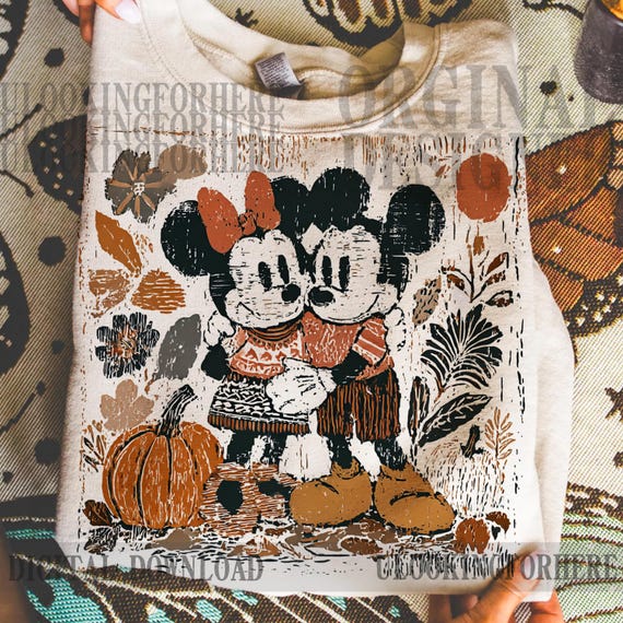Mouse Pumpkin fall png, Floral Fall png,  Mouse Halloween Fall Pumpkin png, Mickey Pumpkin png, Fall Sublimation, Pumpkin png design