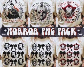 Halloween Bundle png, Coquette Bow Halloween png, Halloween png, Horror movies png, Spooky Season png, Gothic png, Sublimation png designs