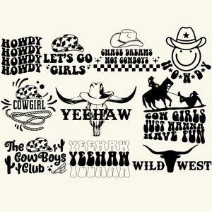 Cowgirl SVG|PNG, Cowboy SVG, Western svg, Howdy svg, Wild west svg, Western design, Western design , Cowboy svg bundle, svg for cricut