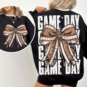 Game Day Football Bow Png, Fall Coquette Bow PNG, Fall Football Shirt Png, Football Sport Png, Football Mom Png, Game Day Sublimation Design