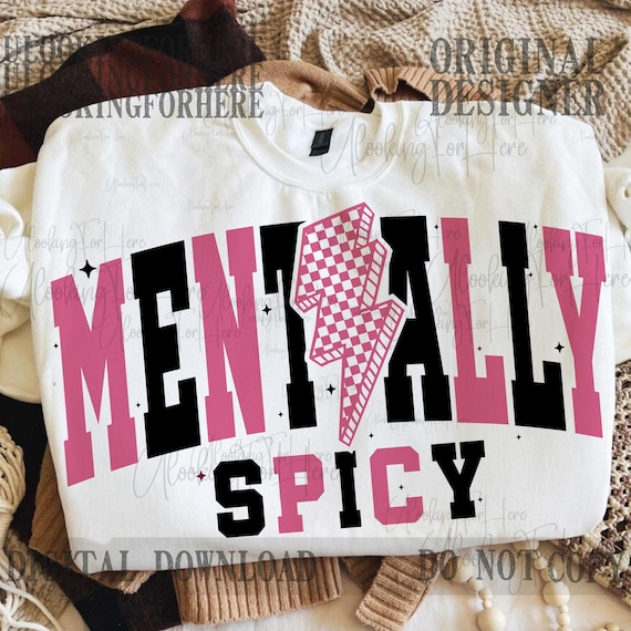 Mentally Spicy Snarky PNG Sarcastic Funny Mental health Png Retro Checkered Trendy Womens Leopard Print Sarcasm Sassy Funny Mom Png