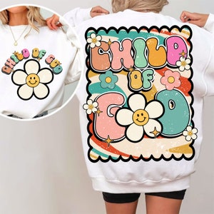 Kind Gottes PNG, Trendige Christliche Png, Retro Kinder Shirt Design, Groovy PNG, Sublimationsdesigns, Retro PNG