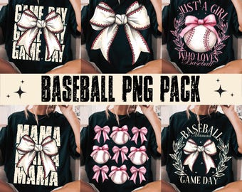 Coquette Baseball Bundle Png, Coquette Bow PNG, Game day Shirt Png, Baseball Sport Png, Baseball Mom Png, Baseball Girly Sublimation Designs