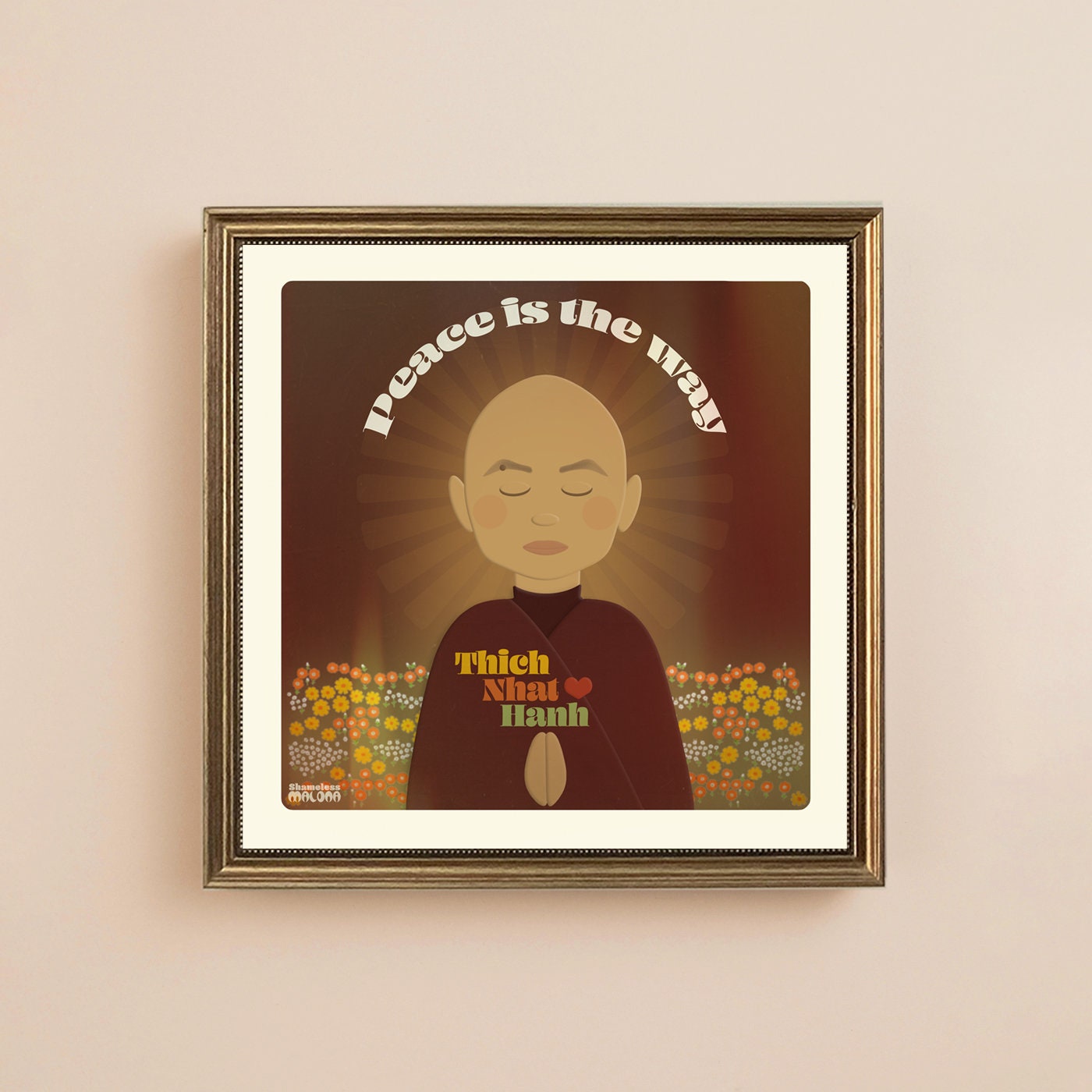 Thich Nhat Hanh Digital Portrait Thich Nhat Hanh Quote Art Print Thich ...