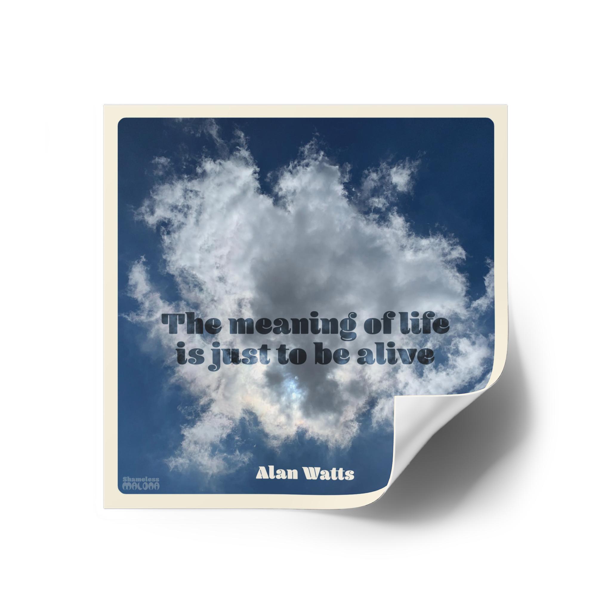 Alan Watts Art Sticker Alan Watts Quote Square Stickers Alan Watts Arwtork Alan Watts Gift for friend Alan Watts Computer Sticker Art Gift
