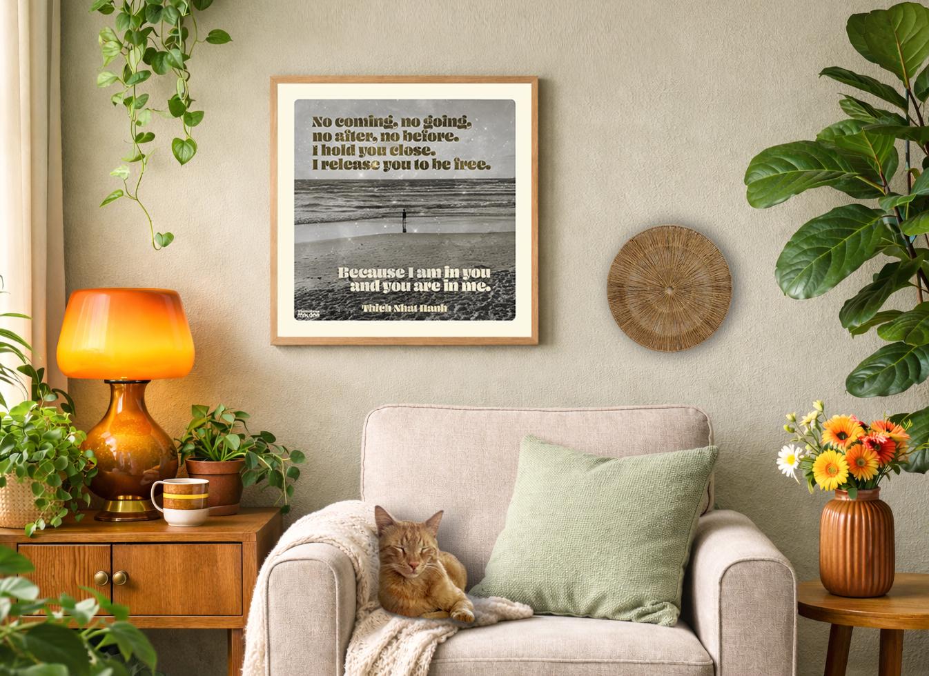 Thich Nhat Hanh Beach Quote Poster Spiritual Art Mindfull Wall