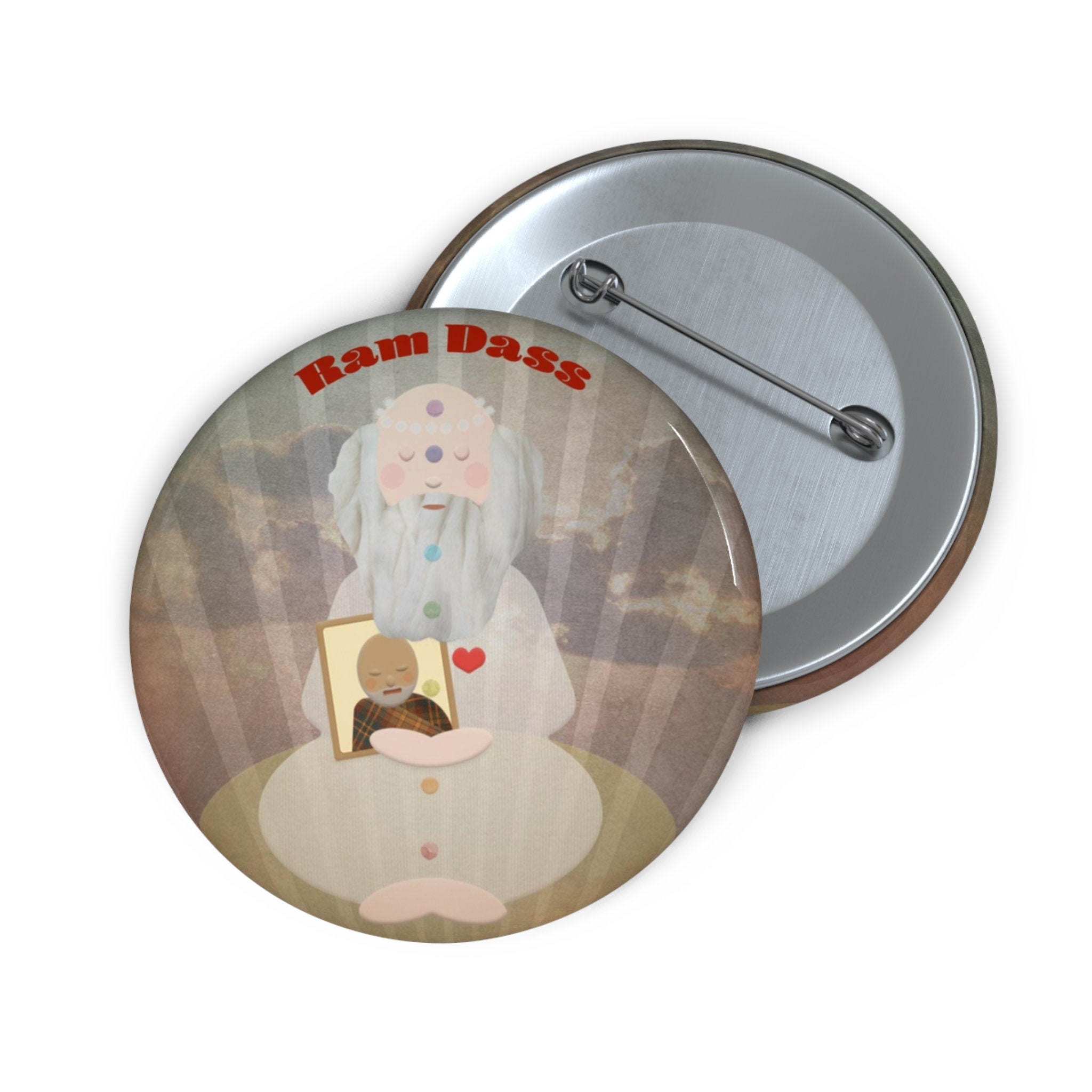 Ram Dass Pin Button for Bages Badge Ram Dass Art Pins and Badges Ram ...