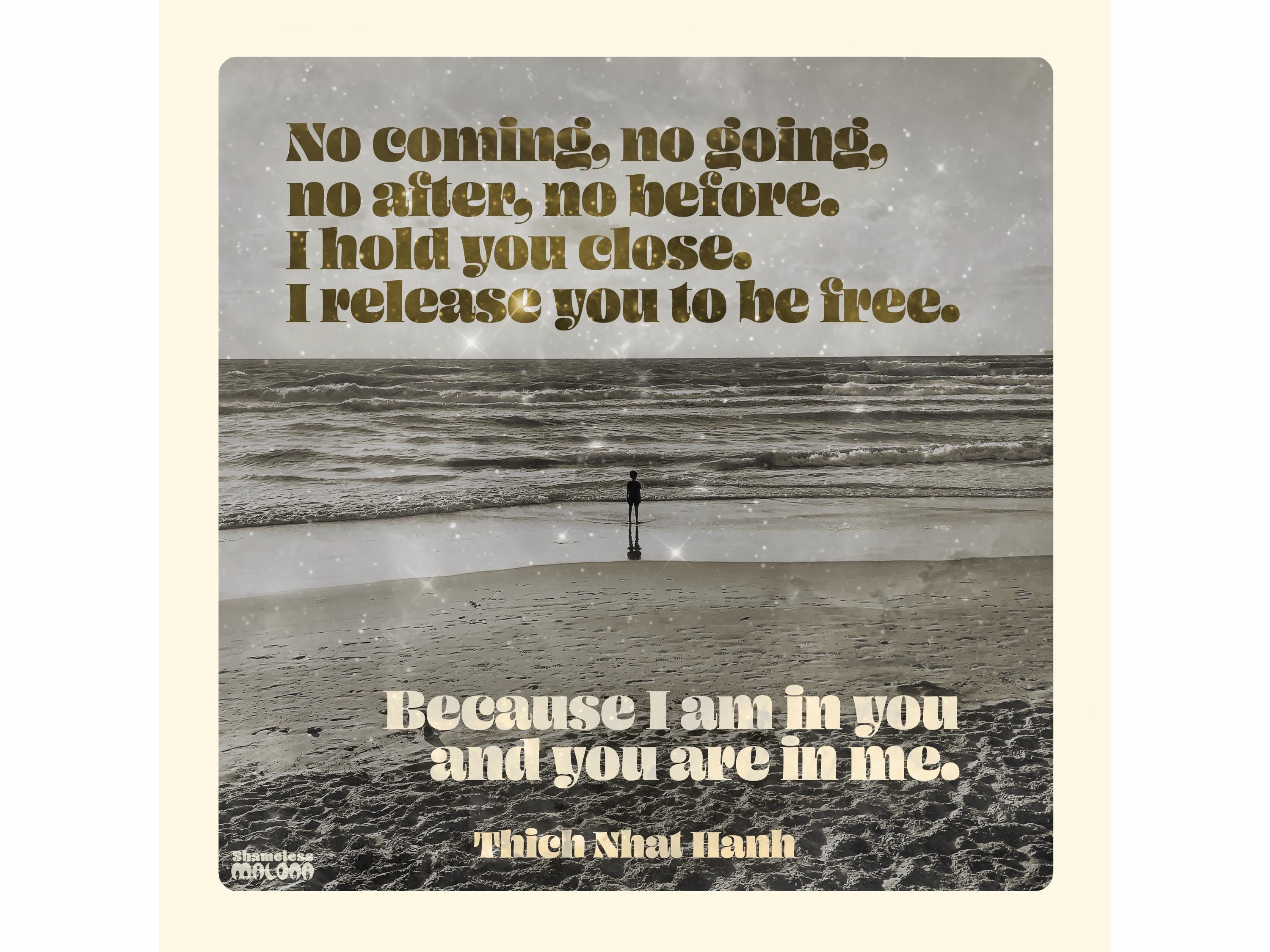 Thich Nhat Hanh Beach Quote Poster Spiritual Art Mindfull Wall