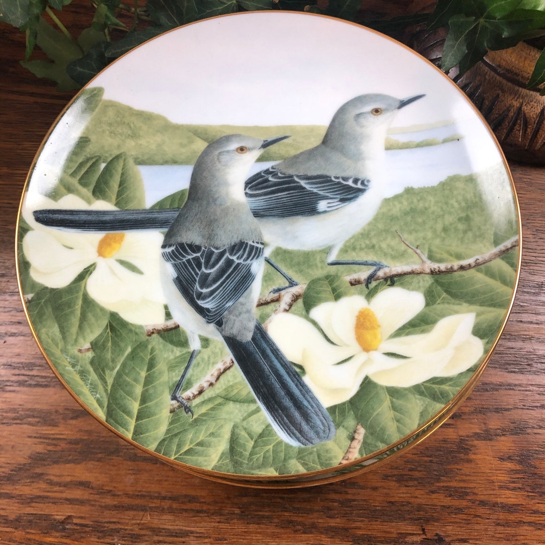 Mockingbird Decorative Bird Plate Wall Hanging the Worlds Etsy