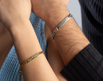 Pulsera personalizada para parejas, regalo para novio, regalo para novia, regalo para parejas, regalos personalizados, pulseras conmemorativas de pareja