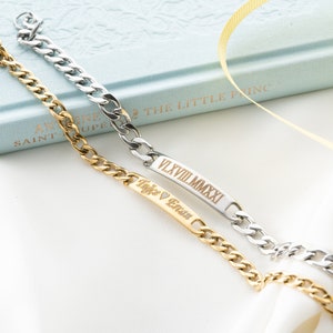 Personalized Steel Couple Bracelets, Custom Matching Bracelet For Couple, Friendhip Bracelets, Relationship Bracelets, Gift For Couples, image 2
