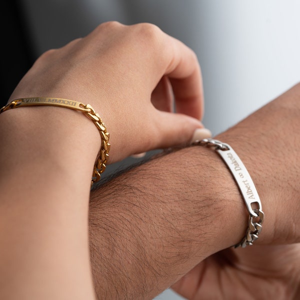 Bracelets de couple en acier personnalisés, bracelet assorti personnalisé pour couple, bracelets d’amitié, bracelets relationnels, cadeaux pour couples,