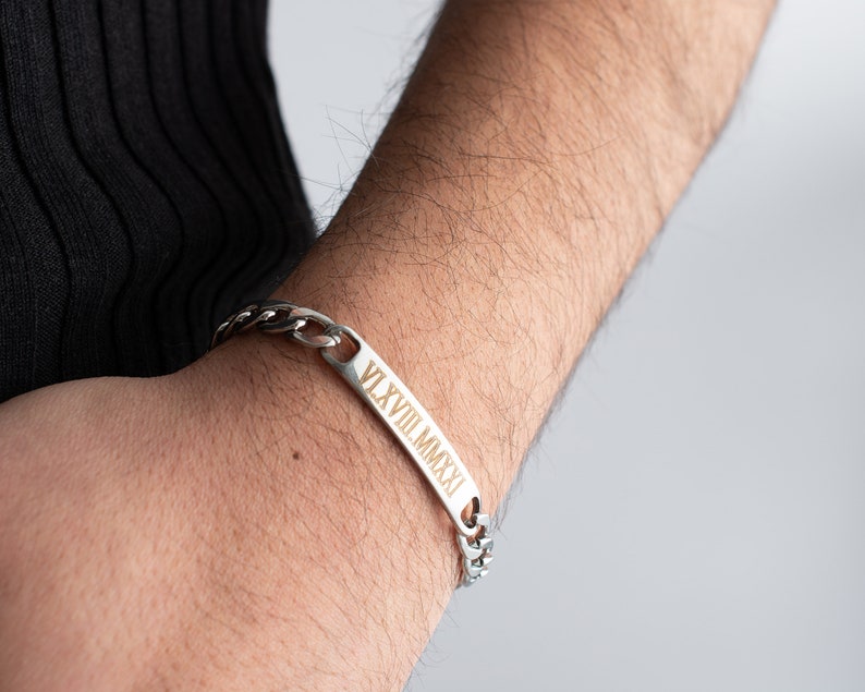 Gepersonaliseerde armband voor koppels, cadeau voor vriend, cadeau voor vriendin, cadeau voor koppels, gepersonaliseerde geschenken, paar Memorial armbanden afbeelding 8