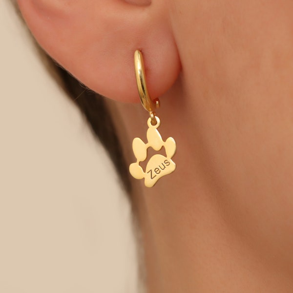 Pet Paw Print Earrings, Dog Paw Earrings, Pet Paw Earrings, Memorial Paw Earrings, Pet Lovers Earrings, Loss Pet Earrings, Memorial Gifts