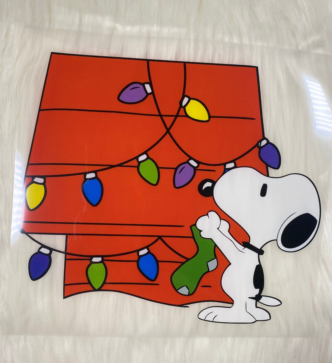 Snoopy Decorating His House christmas UV DTF Heat Transfer - Etsy UK