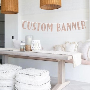 Custom Phrase Banner | Rose Gold Glitter Decor | Bachelorette Party Banner | Bridal Shower Banner | Bachelorette Sign | Bridal Shower Decor