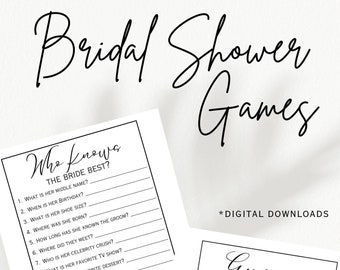 Bridal Shower Games | Multi-game Pack | Bridal Shower | 5 Bridal Shower Games | Advice Cards | Marriage Advice Cards