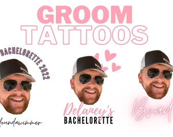 Bachelorette Party Tattoos | Custom Temporary Tattoos | Bachelorette Tattoos | Venmo Tattoos | Bachelorette Decor | Groom's Face Tattoo