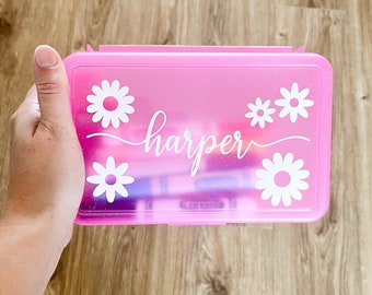 Kid's Pencil Box | Custom Pencil Box | School Supplies | Pencil Box | Glitter Pencil Box | Hard Plastic Pencil Box