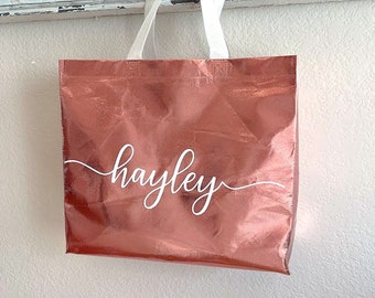 Name Tote Bag | Tote Bag | Personalized Tote Bag | Personalized Tote | Rose Gold Tote Bag | Rose Gold Personalized Bag