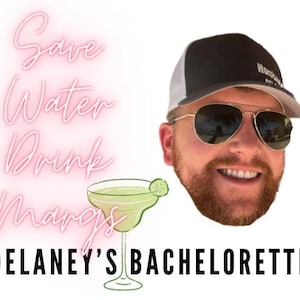 Save Water Drink Margs Tattoos | Bachelorette Party Tattoos | Custom Temporary Tattoos | Bachelorette Decor | Groom&#39;s Face Tattoo