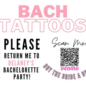 Bachelorette Party Tattoos | Custom Temporary Tattoos | Bachelorette Tattoos | Venmo Tattoos | Bachelorette Decor | Groom&#39;s Face Tattoo